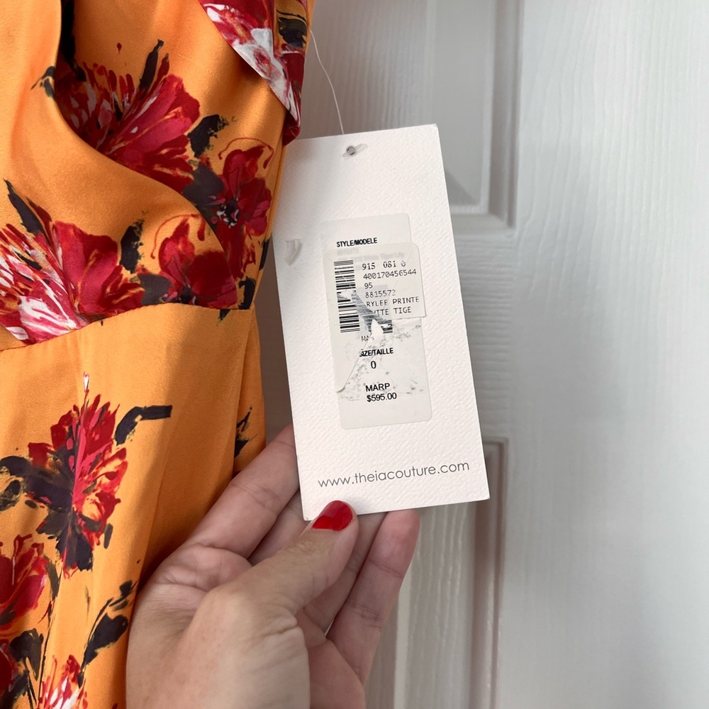 THEIA Rylee Floral Off Shoulder Dress - Picture 4 of 10
